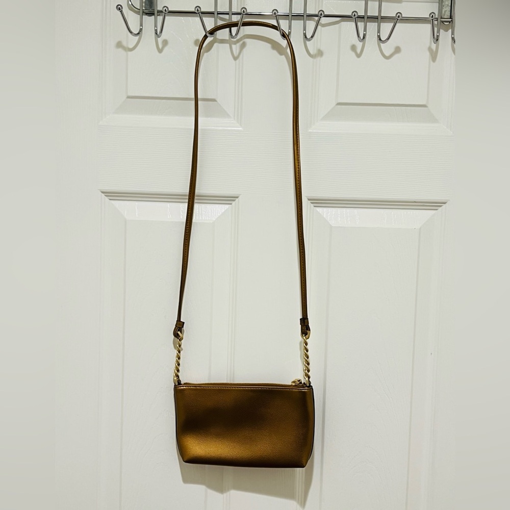 Calvin Klein Crossbody Bag in a bronze color featuring gold-toned hardware - Picture 3 of 5